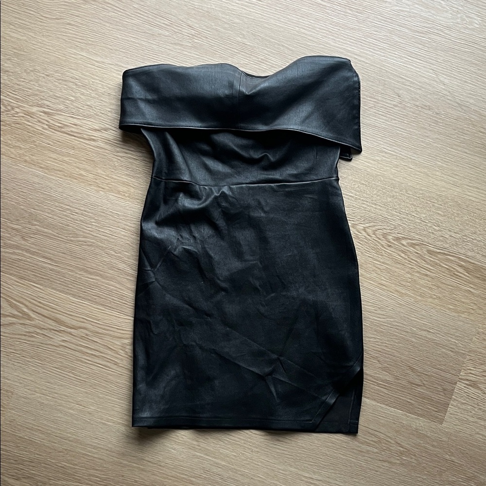 RtA 100% Leather Strapless Dress